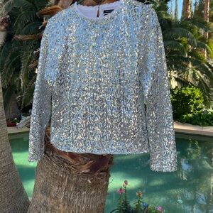 Something Navy Sequin Top